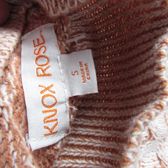 Knox Rose Women's Turtleneck Sweater Size Small Long Sleeve Woven Cream - Picture 7 of 10